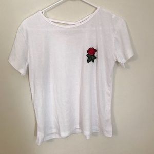 Rose appliqué shirt